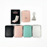 Cermin Rias Lipat LED Grosir untuk Perawatan Pribadi, Perangkat Kecantikan Persegi, 3 Warna, Dapat Diredupkan, Kontrol Sentuh, untuk Perjalanan