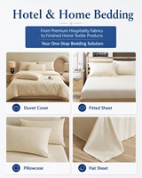 Parure de Lit de Designer de Luxe Blanche, Housse de Couette en Bambou, Drap de Lit Grand Lit, Fibre de Coton Égyptien Qualité Hôtel