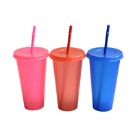 Logo personnalisé coloré Boba glace transparente froide boisson gobelets à café en plastique gobelet avec couvercle et paille
