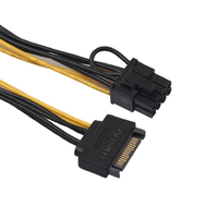 Kabel Adaptor Daya SATA 15 Pin Ke 8 Pin(6 + 2) 20Cm Catu Daya SATA PCI-E 15 Pin Ke 8 Pin Kabel Daya Gpu