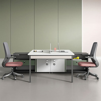 Poste de travail modulaire moderne avec armoire de rangement latérale, bureau cloisonné en panneaux de particules de qualité E0 pour bureau à aire ouverte