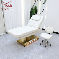 Table de massage faciale à extension réglable avec 3 moteurs électriques, lit de beauté pour esthéticienne, spa et thérapie