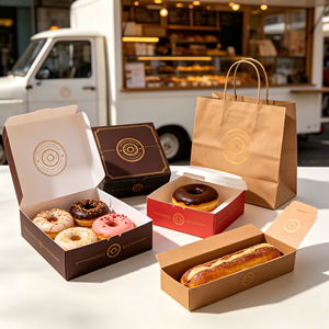 Caja de embalaje para donuts desechable al por mayor, impresión personalizada, caja de donuts de papel ecológica, contenedor para llevar para tienda de postres - Product Image 5