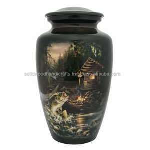 Venta caliente de alta calidad hermoso diseño latón adultos urnas de cremación para cenizas urnas hechas a mano urnas funerarias - Product Image 1