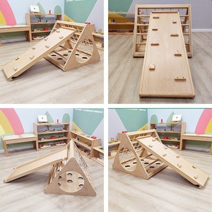 Estructura de juego multifuncional de madera maciza para niños con tobogán y túnel, de 2 a 4 años. - Product Image 2