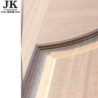 Porte intérieure en bois moderne JHK-FC19 en MDF imperméable avec demi-verre et cadres en placage de bois