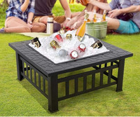 Machine de barbecue carrée en métal pour l'extérieur revêtue de poudre pour les fournitures de jardin de patio de jardin Camping à usage domestique