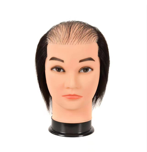 Trípode <span class=keywords><strong>para</strong></span> exhibición de pestañas, soporte de pelo humano realista <span class=keywords><strong>para</strong></span> hombres, cabeza de maniquí con barba, maquillaje personalizado, venta al por mayor - Product Image 4