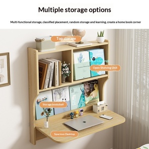 <span class=keywords><strong>Bureau</strong></span> pliable <span class=keywords><strong>mural</strong></span> intégré à la table de chevet, table d'étude, bibliothèque pour la maison et la chambre - Product Image 2
