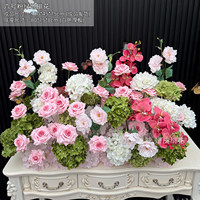 Arrangement floral de mariage personnalisé rose et vert, fleurs artificielles en soie, hydrangeas verts, orchidées roses, boule de fleurs pour la décoration de fête