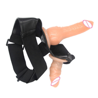 Jouets sexuels portables réalistes en silicone à double dildo, double longueur, stimulation anale et du point G, réglables et sans sangle, pour femmes et couples