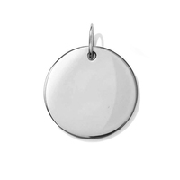Collier pendentif rond gravé en argent sterling 925 personnalisé Gemnel pour femme