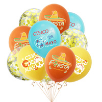 Set de Decoración para Fiesta Temática Mexicana, Cinco de Mayo, Día de Muertos, Banderines y Globos de 12 Pulgadas, Oferta con Descuento para Festivales Mexicanos