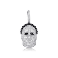 Colliers pendentifs tête de personnage Hip Hop, chaîne corde Iced Out, couleur or, zircon cubique, pour hommes et femmes, bijoux Bling style rappeur rock