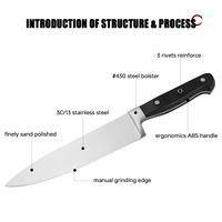 Vente chaude ensemble de couteaux de cuisine professionnels en acier inoxydable manche ABS 7 pièces couteaux Ultra tranchants pour Chefs Chef couteaux à désosser