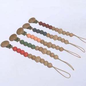 Nordic Ins Style Baby Beech Pacifier Chain <b>Silicone</b> Party Gift <b>Bead</b> Grinding Teeth Biting Le Gum Anti Drop Chain - Product Image 2