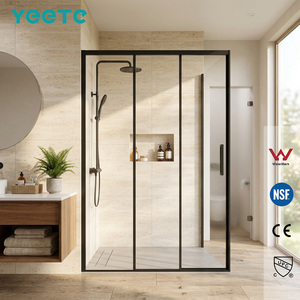 Puerta Corredera de Ducha YEETE en Cromo Pulido, Rodillo de Acero Inoxidable 304, Vidrio Templado de 8mm, Venta al por Mayor para Exhibiciones - Product Image 1