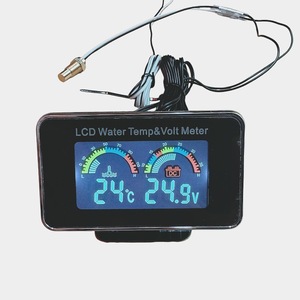 Afficheur numérique LCD de température de l'eau et de tension 12V 24V pour camion, véhicule de construction, excavatrice - Product Image 1