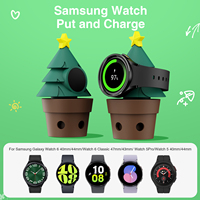 Support de chargeur de montre SIKAI en silicone mignon en forme de plante en pot pour Samsung Galaxy Watch 6 Classic/6/5/5 Pro, station de charge DIY