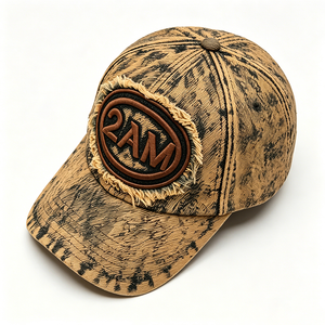 หมวกแก๊ปผ้าฝ้ายฟอกสไตล์วินเทจขายส่ง 2AM, หมวกปักลาย, หมวกปีกเฉียงสไตล์สตรีทแวร์ รับผลิตแบบ OEM ODM สั่งซื้อจำนวนมาก - Product Image 4