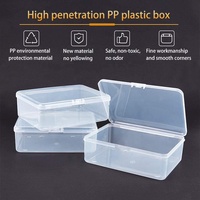 Boîte de rangement transparente à charnière en plastique PP recyclé écologique, personnalisable, pour vis, bijoux, bracelets, vente en gros
