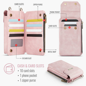 Bolso Bandolera para Mujer, Bolso Pequeño para Teléfono Celular con Ranuras para Tarjetas de Crédito, Cartera de Cuero Ligera con Correa para la Muñeca, Bolso Universal para Teléfono - Product Image 6