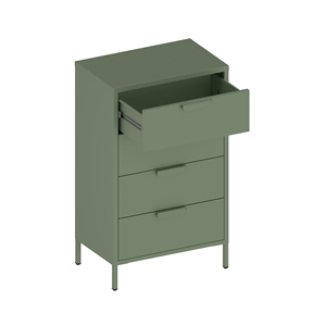 Armoire de rangement en métal pour salon, 4 tiroirs, meuble en acier, organisateur, coffre, unité avec un style moderne pour le salon - Product Image 5
