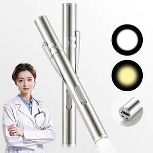 USB 2-en-1 Infirmière Médecin Stylo Lumière et Double Lampe de Poche LED Étanche Multi-<span class=keywords><strong>Outil</strong></span> pour Usage Médical Corps en Acier Inoxydable - Product Image 1