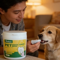 Toallitas Dentales para Mascotas de Marca Privada OEM, 50 Unidades en Envase, Toallitas Húmedas para Limpieza Dental de Perros y Gatos, Sin Alcohol, Cuidado Bucal