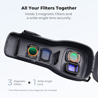 Étui de protection K&F Concept pour DJI Osmo Pocket 3/4 avec 4 emplacements pour filtres, y compris 2 emplacements pour téléobjectifs, coque en PC