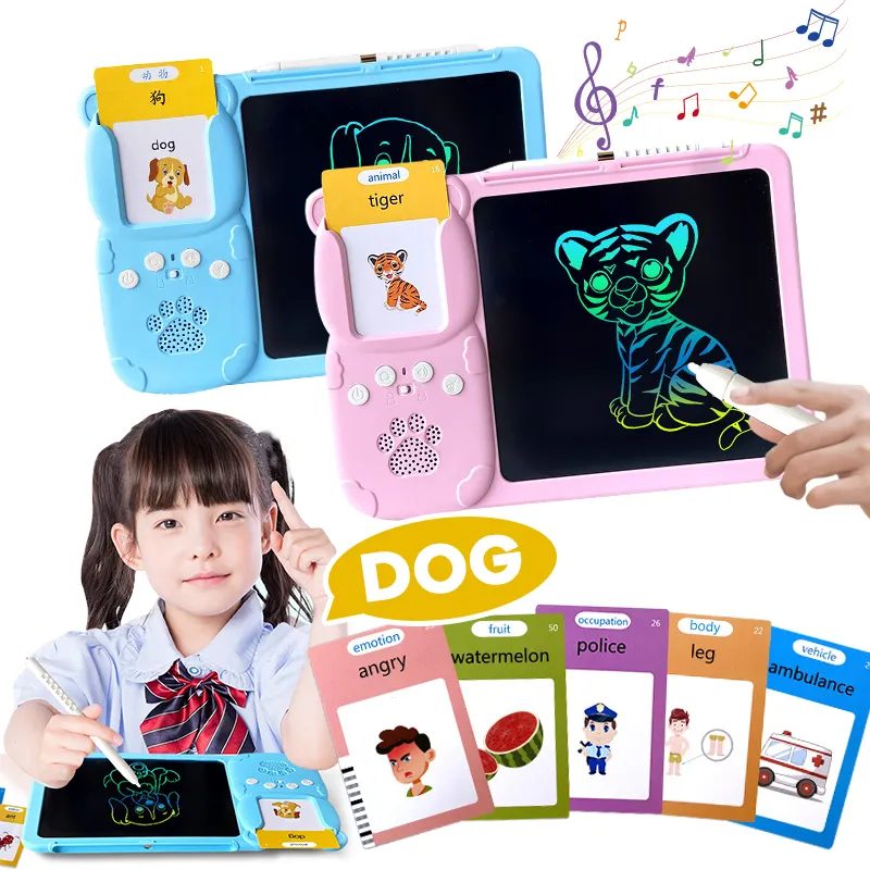 Trẻ em nhận thức Flashcard LCD vẽ máy tính bảng điện tử từ tiếng Anh thiết bị học tập Toddler giáo dục nói chuyện THẺ FLASH đồ chơi