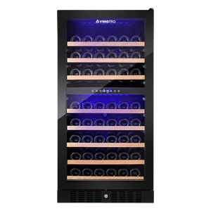 Vinopro Glass 270L Wine Cabinet Cooler Modern Style 96 Bottles Wine Cellar With Compressor Cooling Wine Cabinet