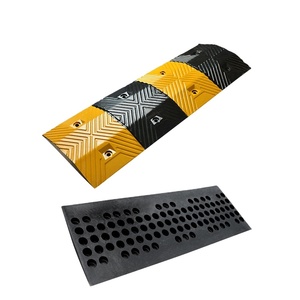 <b>Rubber</b> Speed Bump Roadway Traffic Buffer Belt <b>Block</b> Brake One Way Resistant <b>Rubber</b> Speed Bump - Product Image 1