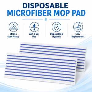 Recambio de Mopa Desechable de Microfibra con Rayas Azules, Económico y Personalizado, para Limpieza de Pisos en el Hogar, Cocina y Baño - Product Image 1