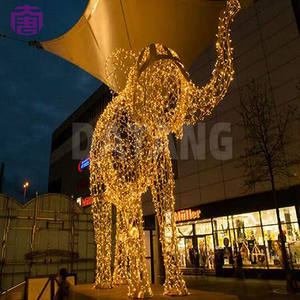 Sculpture d'éléphant 3D LED extérieure, indice de protection IP65, lumières de Noël pour décorations de rue et de centres commerciaux - Product Image 4