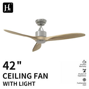 Ventilateur de plafond décoratif avec télécommande, 52 pouces, 3 pales en fer ABS, finition bois, LED 3 couleurs, avec lumière intégrée pour la maison - Product Image 2