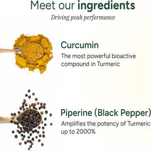 Complément de curcuma sans sucre, curcumine + pipérine pour un soutien naturel - Product Image 2