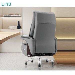 Fabricante Liyu, silla de cuero ejecutivo de PU con respaldo alto, escritorio de oficina y juego de sillas, sillas de oficina giratorias CEO - Product Image 5