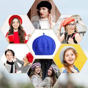 Boina de Lana Ajustable de Color Sólido, Estilo Casual de Invierno, con Logotipo Bordado a Mano Personalizado al por Mayor, <span class=keywords><strong>para</strong></span> Mujer - Product Image 6