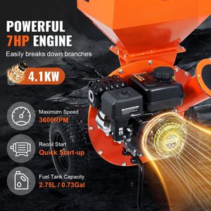 7HP Heavy Duty Gas Powered 3 '212cc 4,1 kW Trituradora y trituradora de madera Nuevo producto - Product Image 4