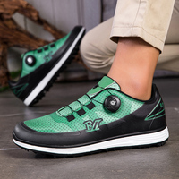 Chaussures de golf unisexes imperméables en cuir véritable à laçage rapide pour la marche, le golf, les sports de plein air, l'hiver et l'été