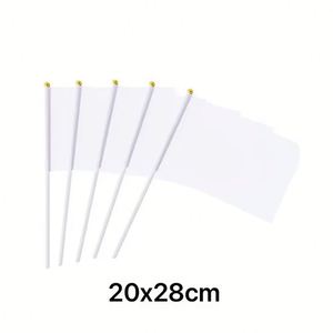 Personalized White Polyester Advertising Hand Waving Flag Sublimation Flags Blanks with <b>Pole</b> - Product Image 2