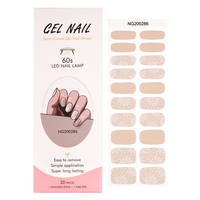 Stiker Kuku Gel Kecantikan Berkilau Tahan Air Gaya Prancis 2D Musim Panas Jepang UV Semi-Cured Perekat Diri Non-Toksik Bebas BPA Grosir