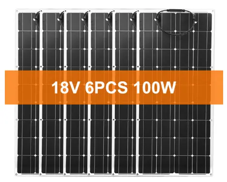 6PCS 12V 100W Mono Painel Solar Flexível Para O Barco Bateria de Carro Para Casa 200w 300w 500w 600w Sistema de Energia Solar China Dokio