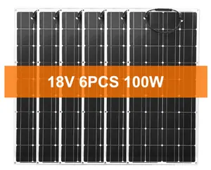 6PCS 12V 100W Flexible Mono Solar Panel For Car Battery Boat Home 200ワット300ワット500ワット600ワットSolar System China Dokio