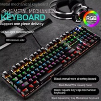 Clavier de jeu de clavier d'axe vert transfrontalier ordinateur de bureau Version mécanique réelle avec bouton conçu pour les joueurs