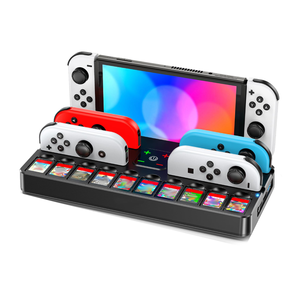 Station d'accueil TV NS Switch avec <span class=keywords><strong>chargeur</strong></span> <span class=keywords><strong>Joycon</strong></span> pour adaptateur TV Nintend Switch Station de charge support 4 ports 10 emplacements de jeu support de <span class=keywords><strong>chargeur</strong></span> - Product Image 2