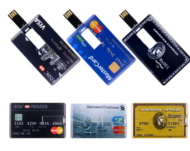 USB 2.0/3.0 Credit Card Memoria Cle Custom Logo Business Card Flash Drive with 1GB to 128GB Storage Options