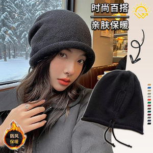 Chapeau tricoté surdimensionné de style coréen pour femmes, chapeau chaud d'hiver avec rabats pour les oreilles, bonnet de ski pliable, respirant et protecteur - Product Image 5