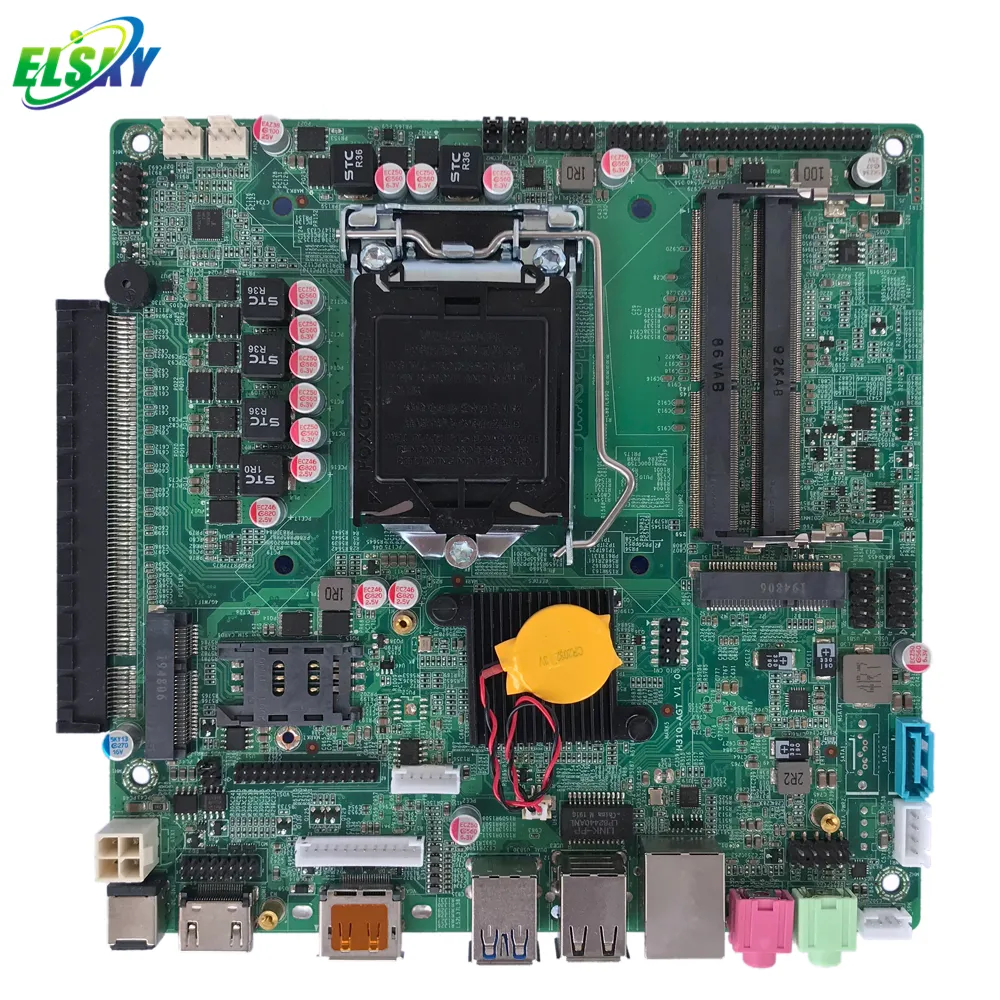 Elsky qm3100 lga1151 8th geração, núcleo i3 i5 i7 4cores 6cores 8cores 2xddr4 m.2 pcie x16 h310 placa-mãe